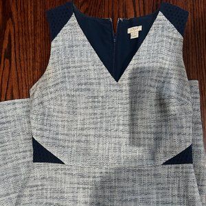 Size 6 J. Crew Navy Tweed Suit Dress